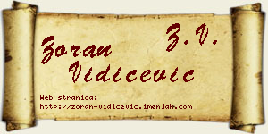Zoran Vidičević vizit kartica